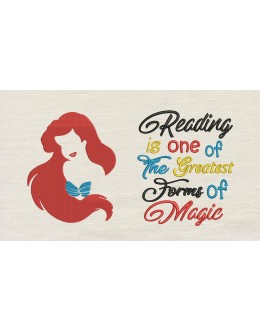 Little Mermaid Embroidery with Reading is one of
