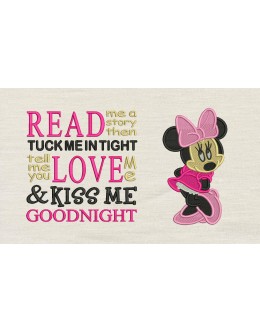 Minnie mouse embroidery read me a story
