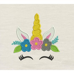 Unicorn face embroidery