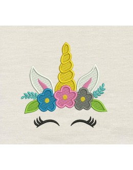 Unicorn face embroidery