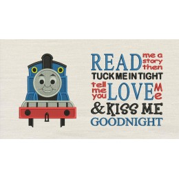Thomas embroidery with read me a story