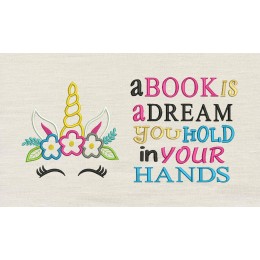 Unicorn empty with a book is a dream Reading Pillow