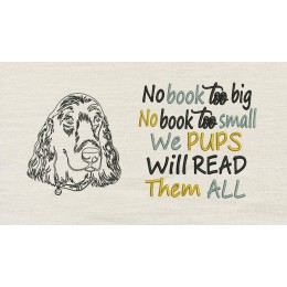 Dog face No book too big reading pillow embroidery designs