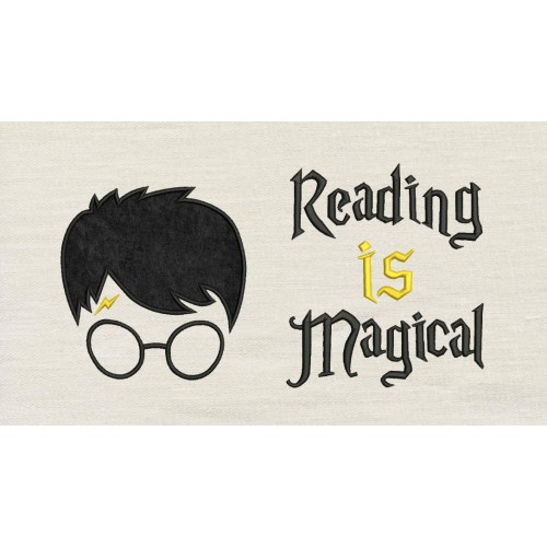 Harry Potter Face Applique Reading is Magical