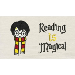 Harry potter face scarf with Reading is Magical
