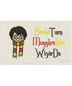 Harry potter scarf with Books turn