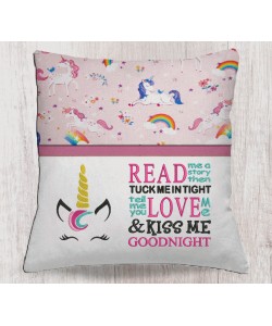 Unicorn jeune embroidery with read me a story