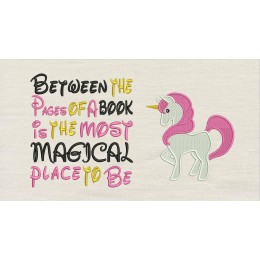 Unicorn embroidery with Between the Pages