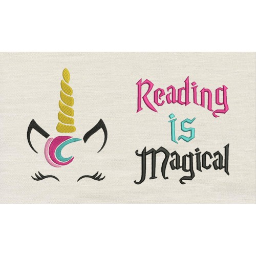 Unicorn Jeune with Reading is Magical