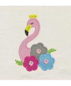 Flamingo Embroidery Flowers