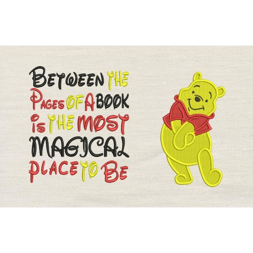 Pooh embroidery with Between the Pages