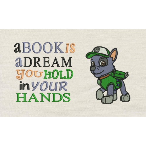 Rocky embroidery A book is a dream