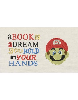 Mario Embroidery v2 with a book is a dream
