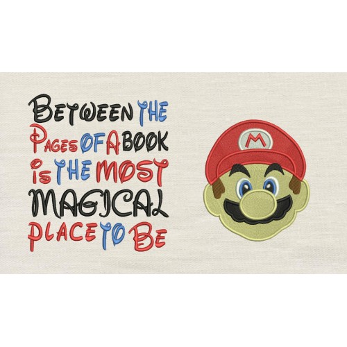 Mario Embroidery v2 with Between the Pages