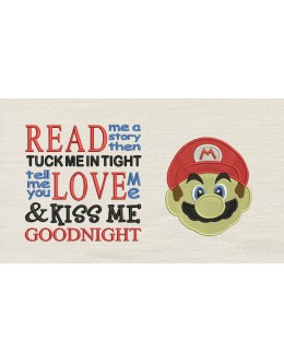 Mario Embroidery v2 with read me a story