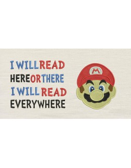 Mario Embroidery v2 with i will read