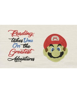 Mario Embroidery v2 with reading takes you