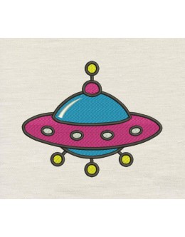 Spaceship embroidery design
