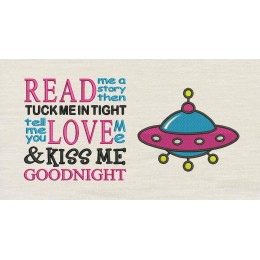 Spaceship with read me a story Reading Pillow