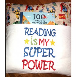 Reading is My Super power embroidery