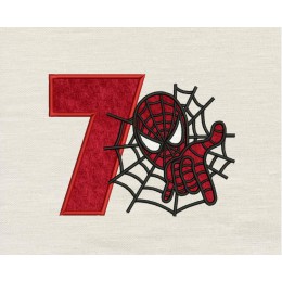 Spiderman with number 7 embroidery