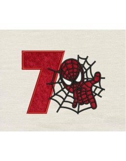 Spiderman with number 7 embroidery
