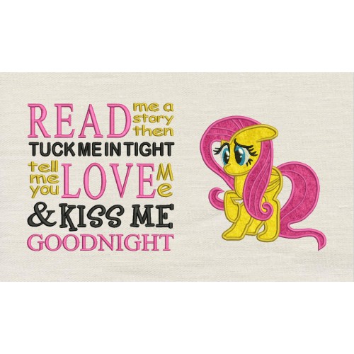 Fluttershy applique with read me a story
