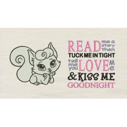 Cat girl with read me a story Reading Pillow