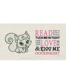 Cat girl with read me a story Reading Pillow
