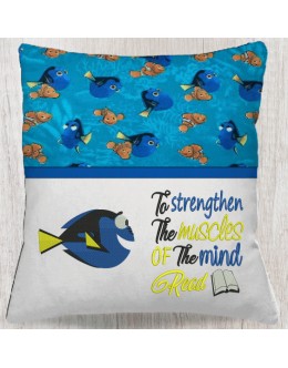 Dory fish with To strengthen reading pillow embroidery designs