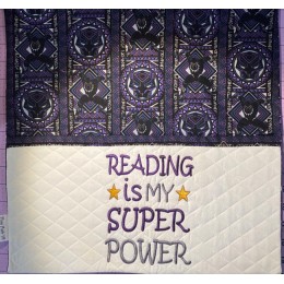 Reading is My Super power embroidery design