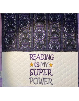 Reading is My Super power design embroidery