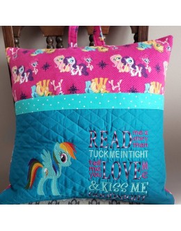 Rainbow Dash with read me a story embroidery