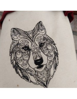 Wolf line embroidery