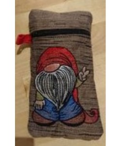 Zipper bag gnome ITH in the hoop embroidery