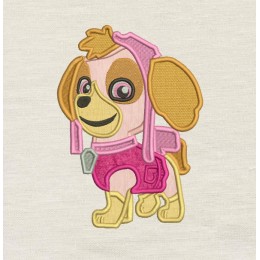 Skye Paw Patrol Applique Embroidery Design 3 Sizes