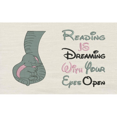 Baby Dumbo with reading is dreaming