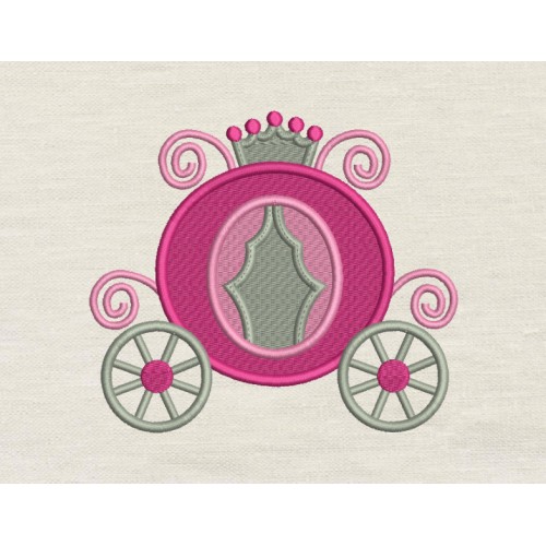 Princess carriage embroidery design