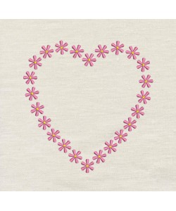 Heart roses embroidery design