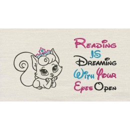 Cat princess with reading is dreaming V2