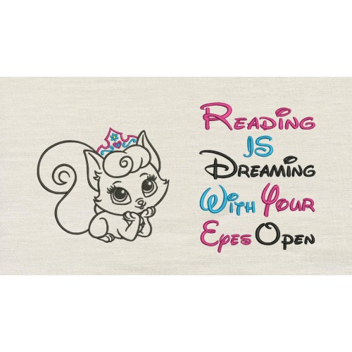 Cat princess with reading is dreaming V2
