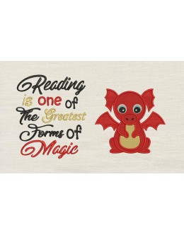 Baby Dragon Embroidery with Reading is one of