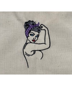 Rosie The Riveter Embroidery Design