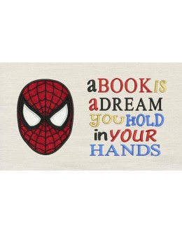 Spiderman face with a book is a dream