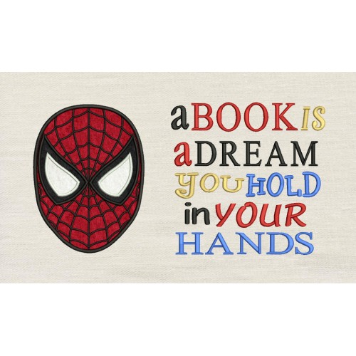 Spiderman face with a book is a dream