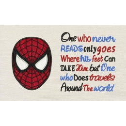 Spiderman face with One who never reads