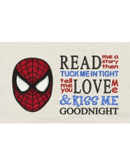 Spiderman face with read me a story