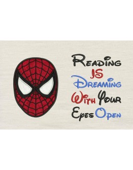 Spiderman face with reading is dreaming