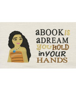 Moana emboidery with a book is a dream