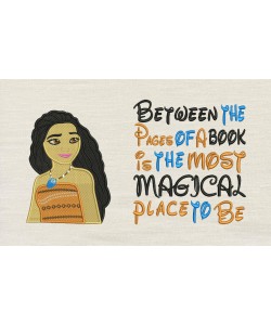 Moana emboidery with Between the Pages